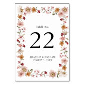 Rustikale Hochzeitstil-Tischnummer Tischnummer (Vorderseite)