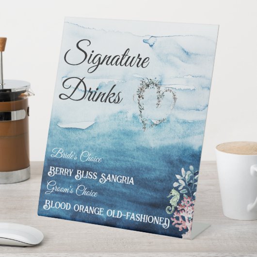 Rustikale Hochzeitstische Getränke Sockelschild (In Situ)