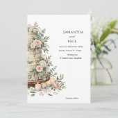 Rustikale Hochzeitstorte Einladung (Stehend Vorderseite)