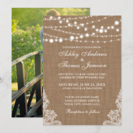 Rustikale Hochzeitstraßen Einladung