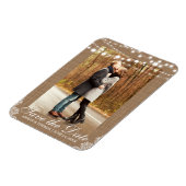 Rustikale Hochzeitstraßenbeleuchtung Save the Date Magnet (Linke Seite)