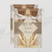 Rustikale Hochzeitstür Beige Weißholzholz-UAWG RSVP Karte (Vorne/Hinten)