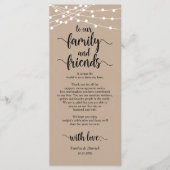 Rustikale Hochzeitsumgebung dank Karte (Vorderseite)