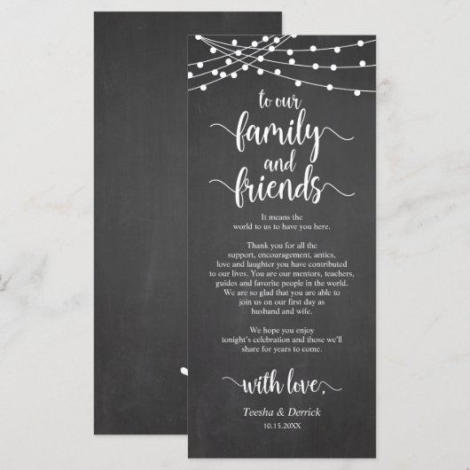 Rustikale Hochzeitsumgebung dank Karte (Vorne/Hinten)