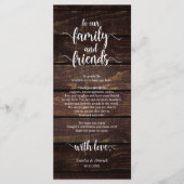 Rustikale Hochzeitsumgebung dank Karte (Vorderseite)