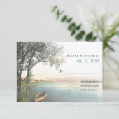 Rustikale Hochzeitsveranstaltung UAWG am See RSVP Karte (Stehend Vorderseite)