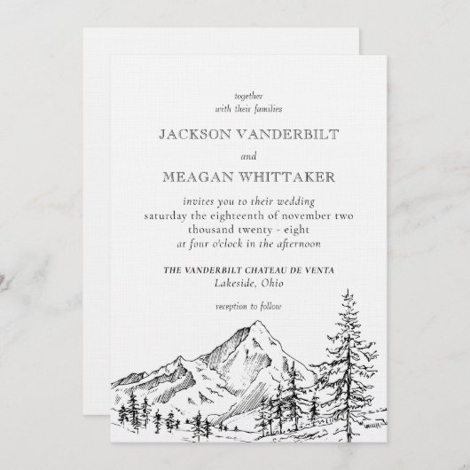 Rustikale Hochzeitvorlage Einladung (Vorne/Hinten)