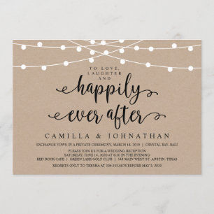 Rustikale Hof-Lichterkette, Kraft Hochzeit Flitter Einladung