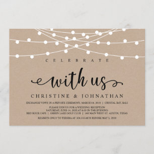 Rustikale Hofkettenlichter, Kraft Hochzeits-Elopem Einladung