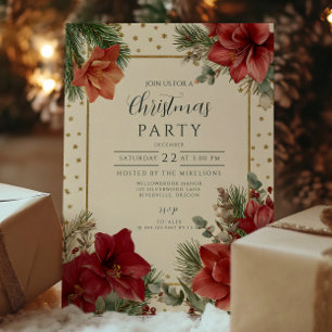 Rustikale Holiday Greenery Frohe Weihnachten Einladung