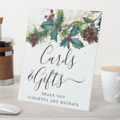 Rustikale Holly Berries Hochzeitskarten und Gesche Sockelschild (In Situ)