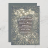 Rustikale Holodland String Lights Engagement Party Einladung (Vorne/Hinten)