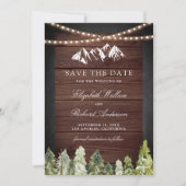 Rustikale Holz-Bergwald-Foto-Hochzeit Save The Date (Vorderseite)