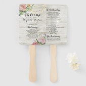 Rustikale Holz-Blume String Lights Hochzeitsprogra Fächer (Vorne und Hinten)