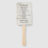 Rustikale Holz-Blume String Lights Hochzeitsprogra Fächer (Rückseite)