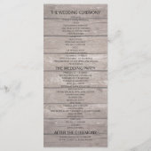 Rustikale Holz-Blumen-Lichterkette Hochzeitsprogra Programm (Rückseite)