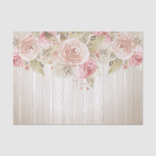 Rustikale Holz-Blush-Rose Seidenpapier (Vorderseite)