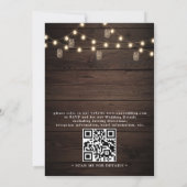 Rustikale Holz-Boho-Moderne-Herbst-QR-Code-Hochzei Einladung (Rückseite)