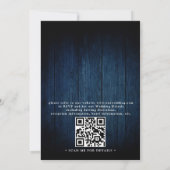 Rustikale Holz-Bordeaux-Blumen-Mason-QR-Code-Hochz Einladung (Rückseite)