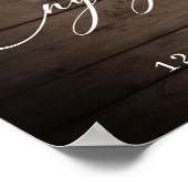 Rustikale Holz-Engagement-Partei für Weiße Rosen L Poster (Ecke)