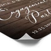 Rustikale Holz-Engagement-Partei für Weiße Rosen L Poster (Ecke)