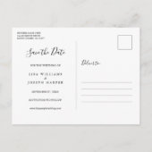 Rustikale Holz-Foto-Schrift Save-the-Date-Karte Postkarte (Rückseite)