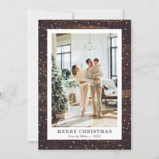 Rustikale Holz-Fotokarten zum Weihnachtsgruß Feiertagskarte