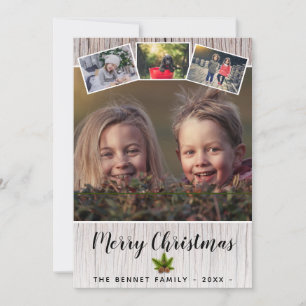 Rustikale Holz Frohe Weihnachten Familie 4 Foto Co