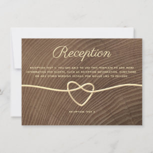 Rustikale Holz-Gold-Seil-Herz-Hochzeitsempfangskar
