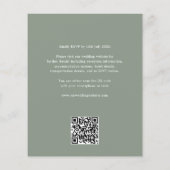 Rustikale Holz-Grün-QR-Code-Hochzeit Günstig Flyer (Hinten)