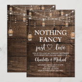 Rustikale Holz Hochzeit - Einfach Liebe Einladung (Vorne/Hinten)