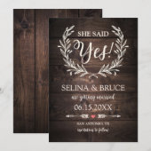 Rustikale Holz Hochzeit Einladung Save the Date Ka (Vorne/Hinten)