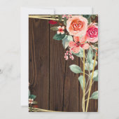 Rustikale Holz-Hochzeit Hintergrund  Einladung (Rückseite)