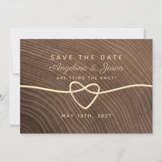 Rustikale Holz-Hochzeit Save The Date (Vorderseite)