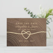 Rustikale Holz-Hochzeit Save The Date (Stehend Vorderseite)