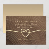 Rustikale Holz-Hochzeit Save The Date (Vorne/Hinten)