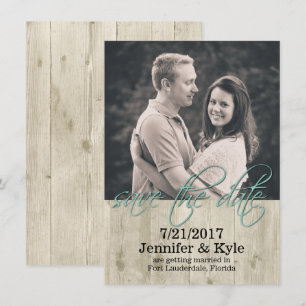 Rustikale Holz-Hochzeit "Save the Date"-Ankündigun Einladung