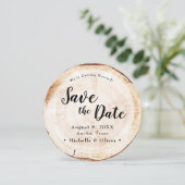 Rustikale Holz-Hochzeit Save the Date benutzerdefi Einladung (Stehend Vorderseite)
