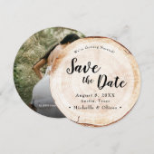 Rustikale Holz-Hochzeit Save the Date benutzerdefi Einladung (Vorne/Hinten)