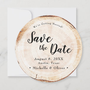 Rustikale Holz-Hochzeit Save the Date benutzerdefi Einladung