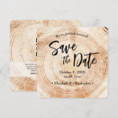 Rustikale Holz Hochzeit Save the Date mit Webseite Einladung (Vorne/Hinten)