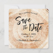 Rustikale Holz Hochzeit Save the Date mit Webseite Einladung (Vorderseite)