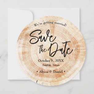 Rustikale Holz-Hochzeit Save-the-Date-QR-Code Einladung