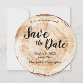 Rustikale Holz-Hochzeit Speichern Sie das Datum Fo Einladung (Vorderseite)