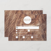 Rustikale Holz-Hochzeitskarten RSVP Karte (Vorne/Hinten)