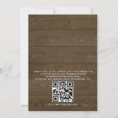 Rustikale Holz-Land-Lace-Elegante QR-Code-Hochzeit Einladung (Rückseite)
