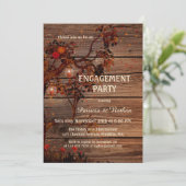 Rustikale Holz-Lanterns Engagement Partei Einladun Einladung (Stehend Vorderseite)