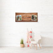 Rustikale Holz-Lichterkette Foto-Abschluss Banner (Insitu)