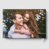 Rustikale Holz-Lichterkette Foto-Hochzeit Gästebuch (Rückseite)