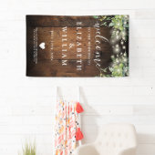 Rustikale Holz-Lichterkette Hochzeitsbegrüßung Banner (Insitu)